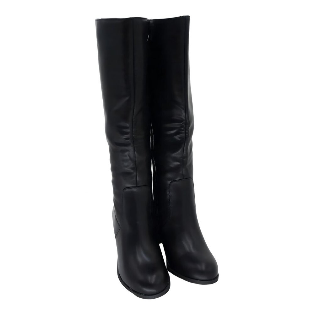 Journee Collection Wide Calf Block Heel Platform Booties Size 8 Wide